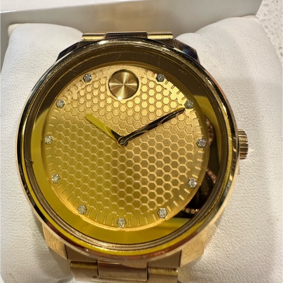 Movado gold and diamond watch. - Picture 11 of 12